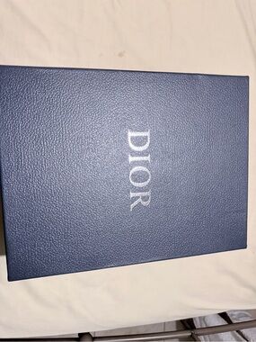 DIOR Textured Blue Gift Box with White Logo
